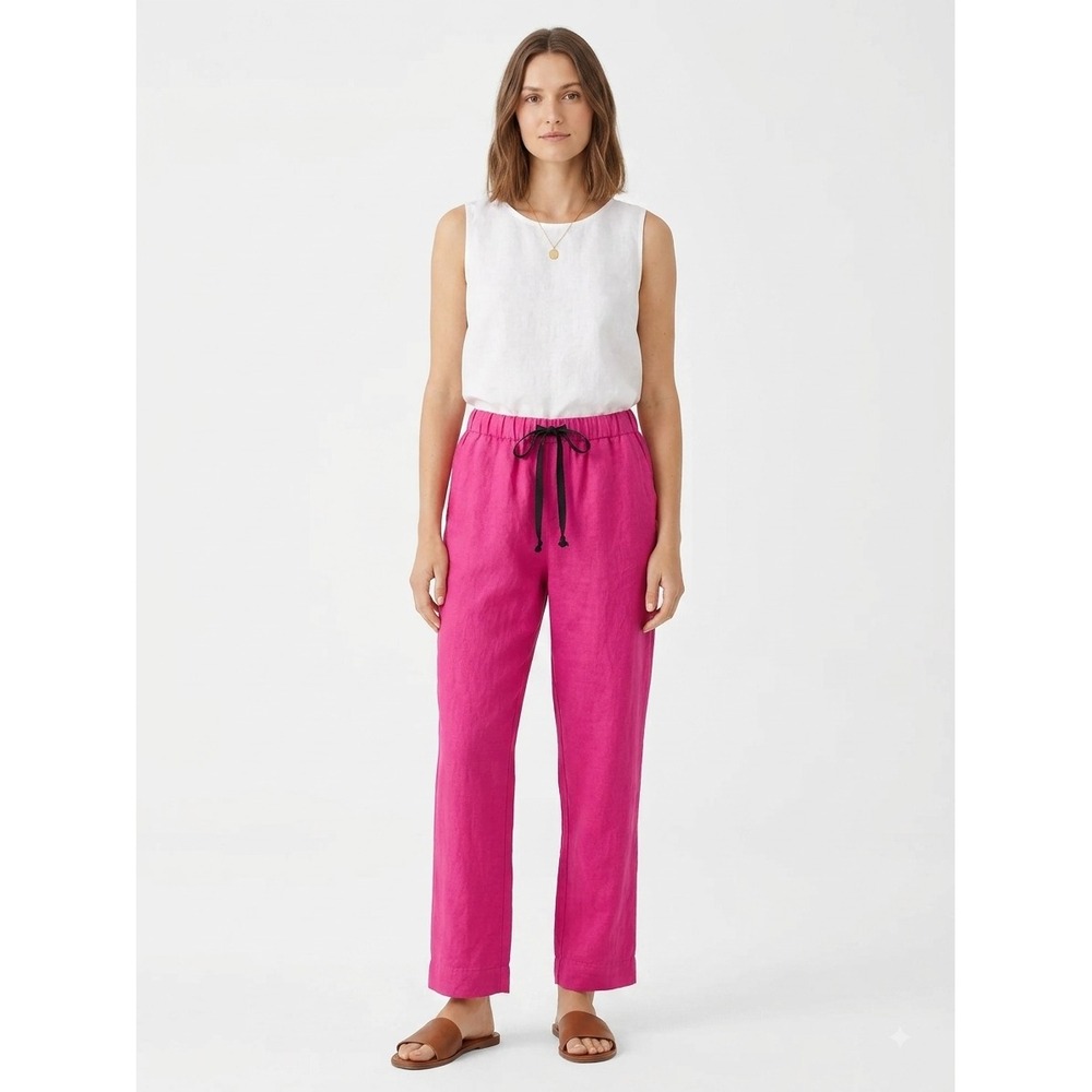 Scotch & Soda Maison Scotch Palm Cove Pants Womens M Pink Linen Blend Resortwear